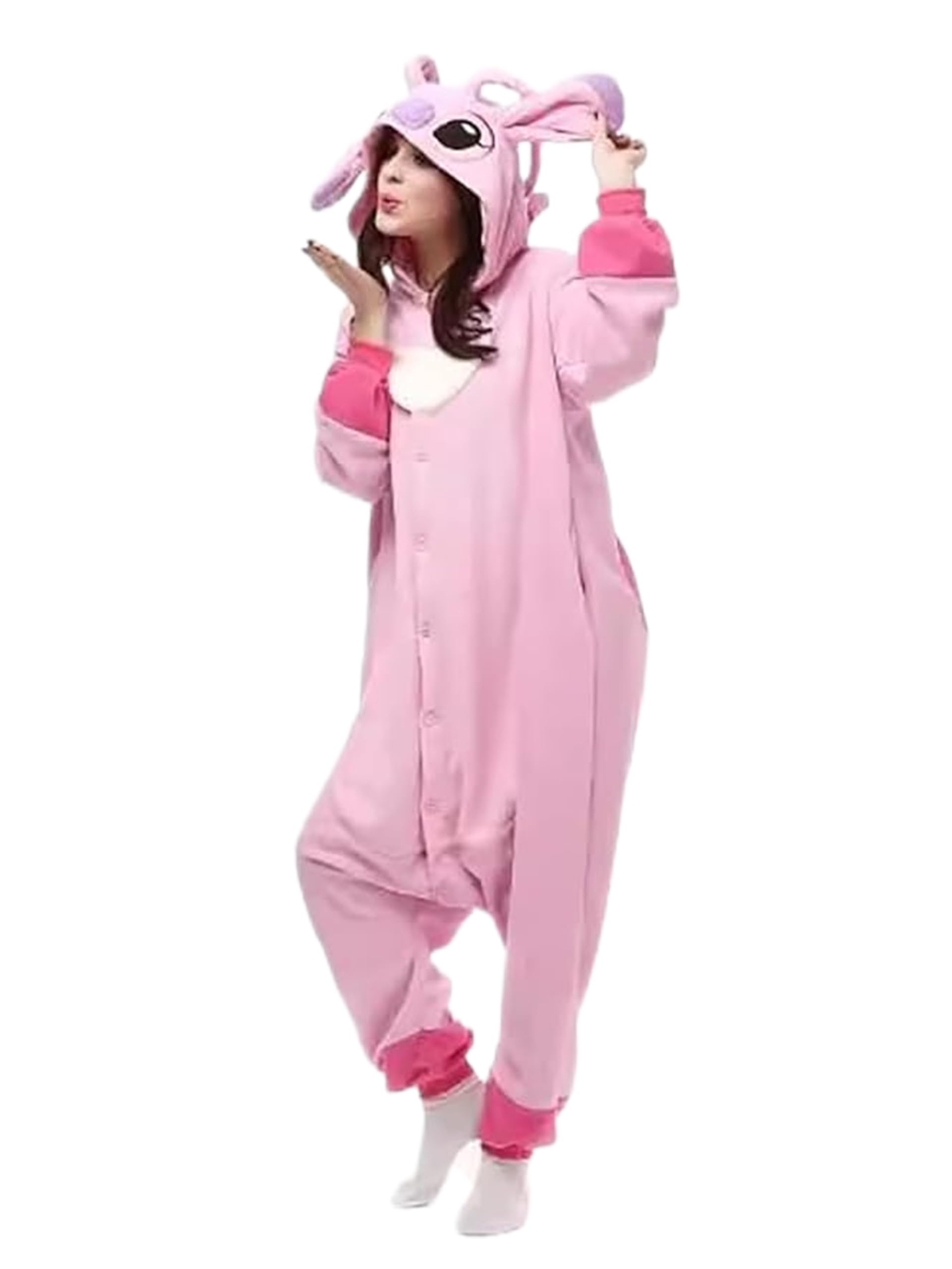 

Stitch Loose Fancy Cold Costume [ENALIHI] One-Piece Nightgown, Autumn/Winter Roomwear, Unisex, Pajamas, Silhouette, Dress, Roomwear, Protection, Soft,