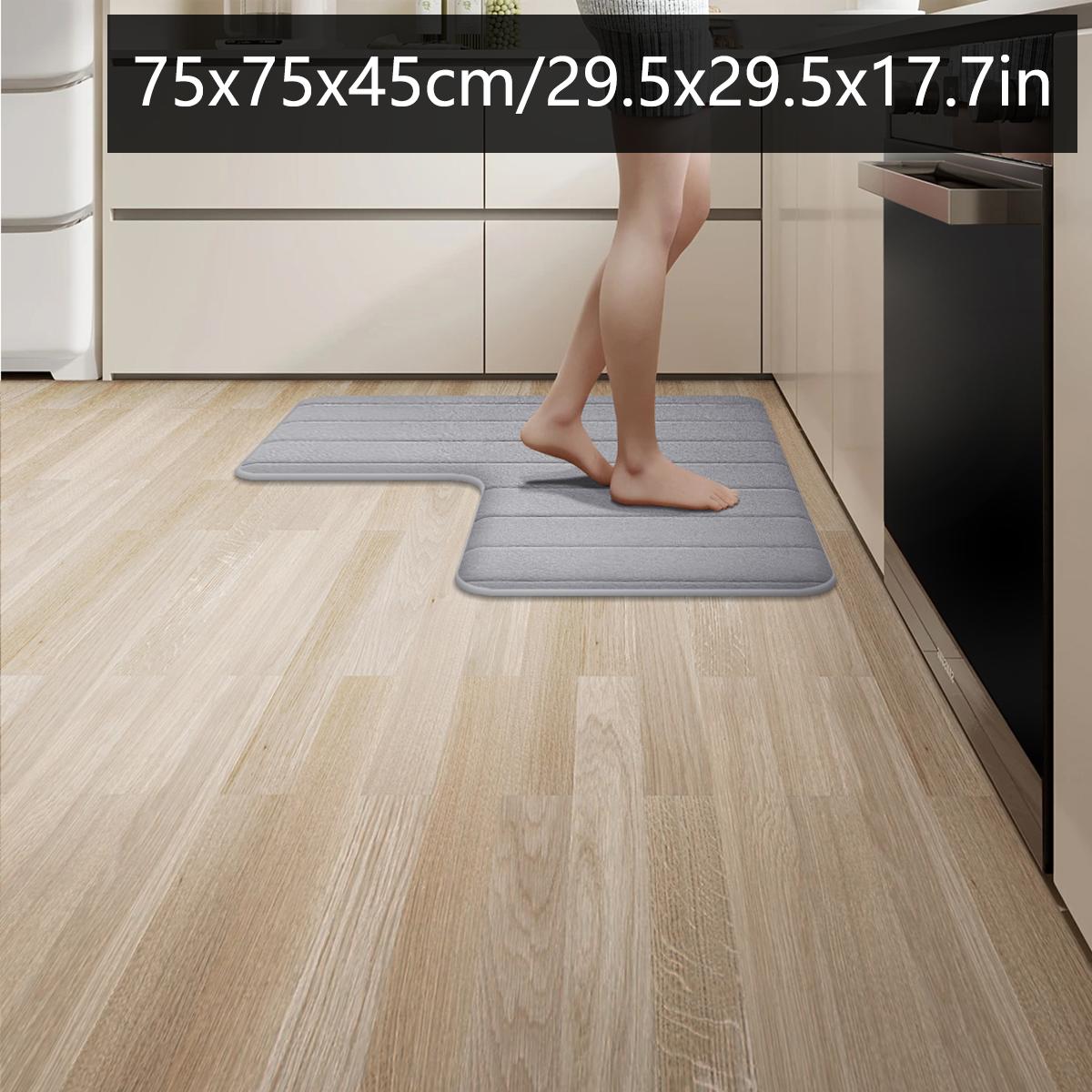 L-Shaped Flannel Kitchen Carpet Restaurant Large Size Non-Slip Floor Mat Door Absorbent Mat Entrance Mat Premium