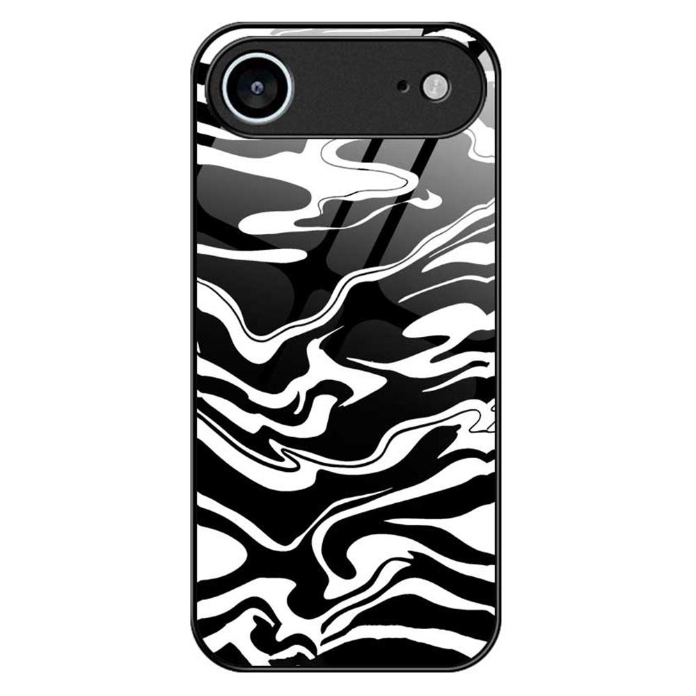 For iPhone 17 Air Case Anti Drop TPU PC Tempered Glass Pattern Printing Phone Back Cover