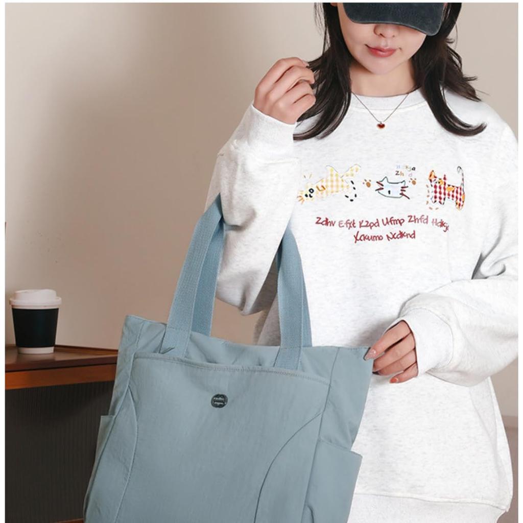 Auty IZUMIYA Damen-Leichtgewicht-Tragetasche, wasserabweisend, großes Fassungsvermögen, A4-Format, Nylon-Design, perfekt für Pendeln, Schule oder Beruf,