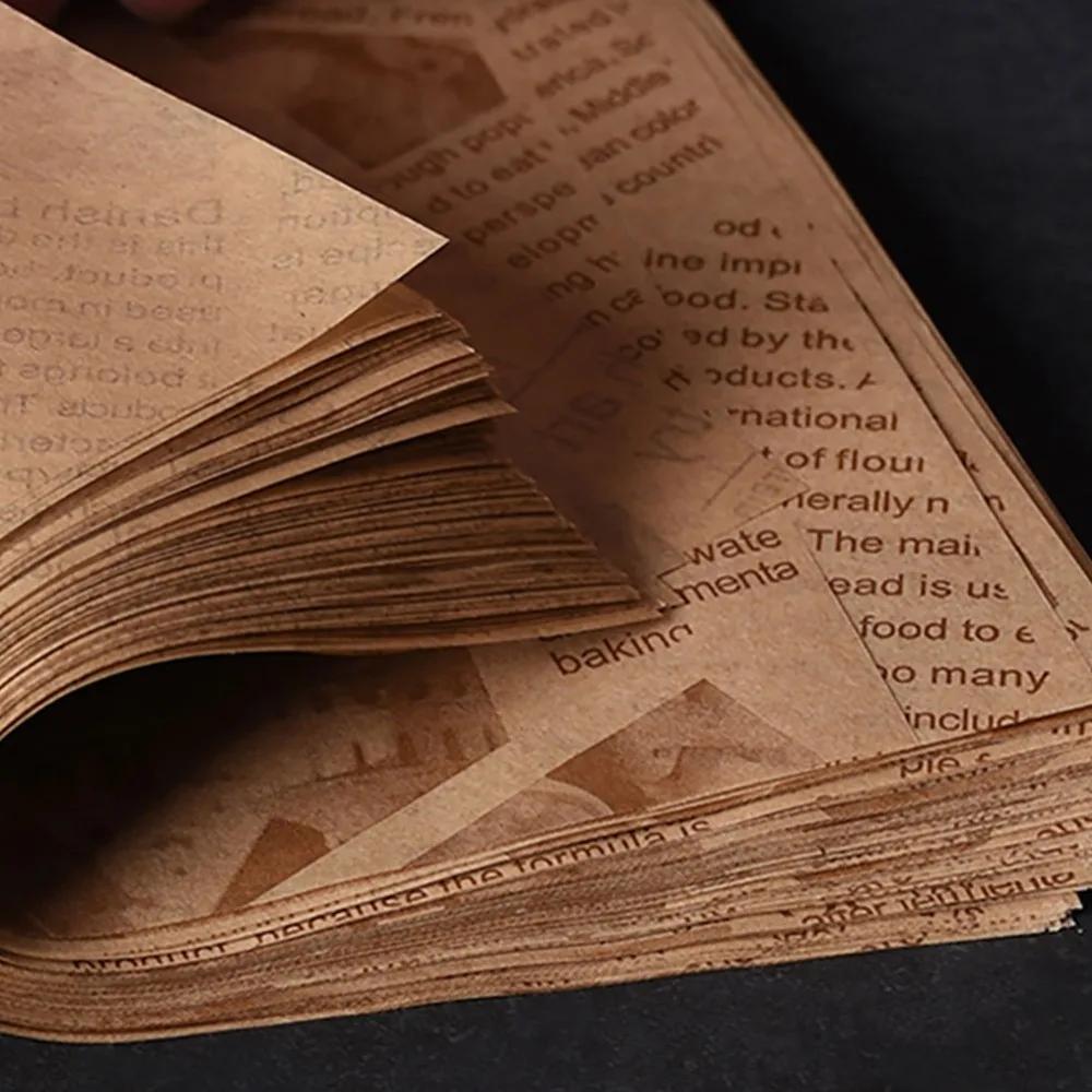 50 ks Olejivzdorný voskový papír pro balení sendvičů, obalů, burgerů, chleba, smažených jídel, fritézy, horkovzdušné fritézy, pečicí papír, podložka na talíř, příslušenství