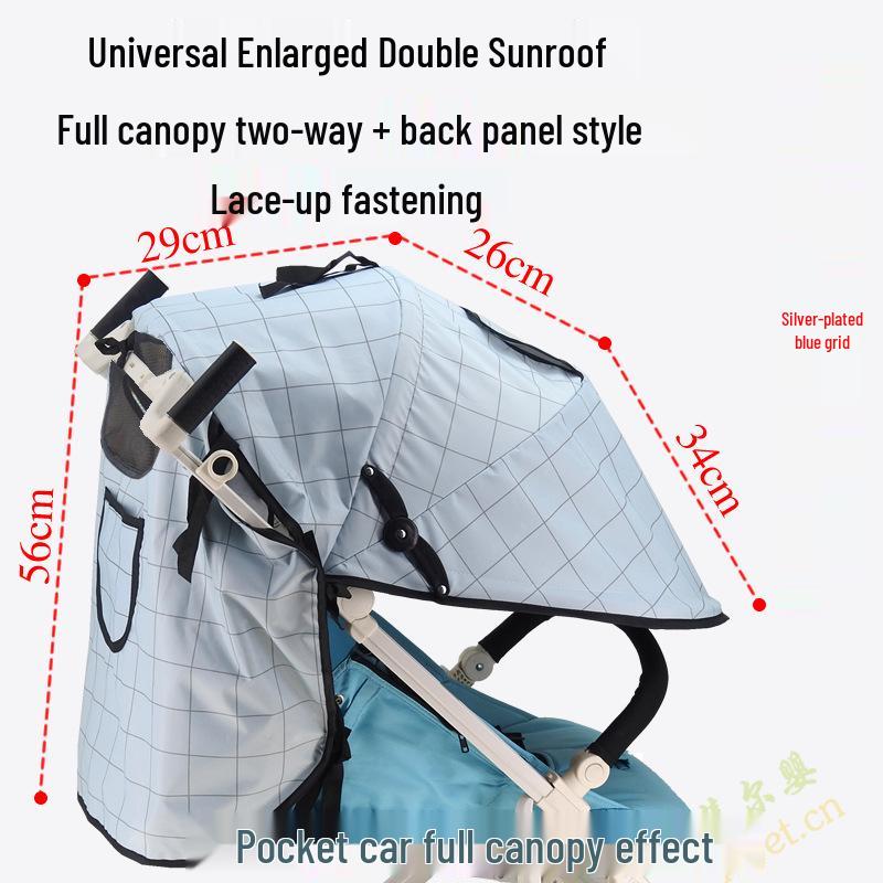 Universal Baby Stroller Sunshade Canopy with Pockets