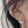 Shiny silver 925 minimalist small flower earrings for women fashion exquisite compact U-shaped stud earrings daily jewelry gifts