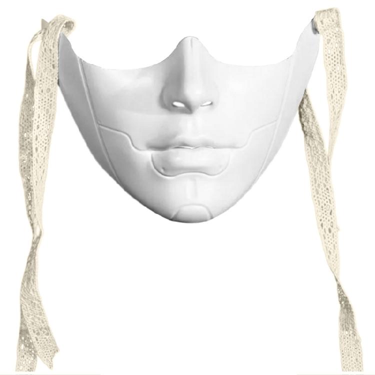 Målad Skönhetsmask Maskeradmask Festmask Estetisk Mask Mekanisk Halvansiktsmask för Halloween Jul Cosplay