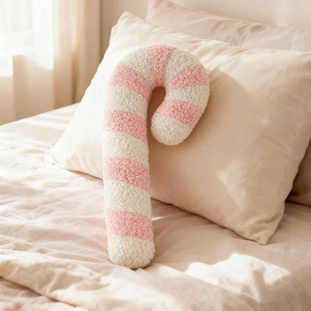 Christmas Plush Pillows Soft Candy Cane Couch Pillow Christmas Decoration Lollipop Pillows For Chair Sofa Windowsills