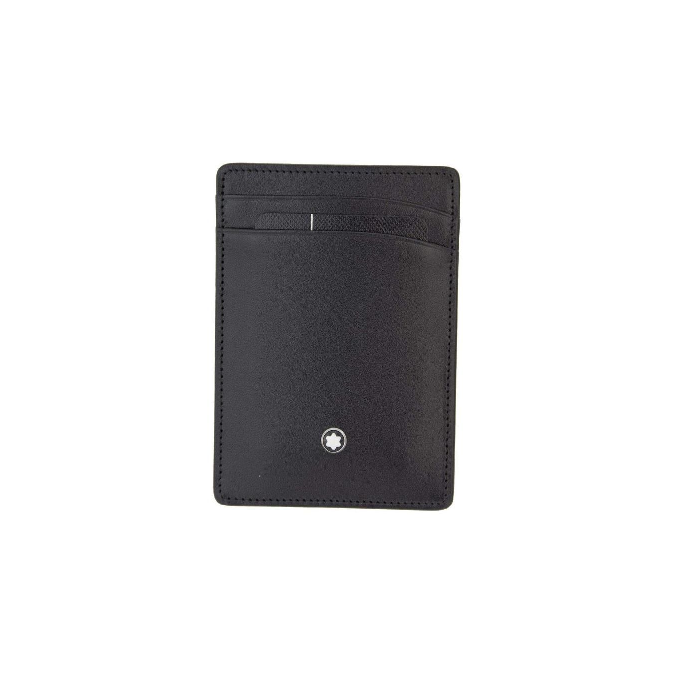 Montblanc Business Logo Glossy Cowhide Card Holder Men Card Holder Black 107346 Box(Basic Set+Box)