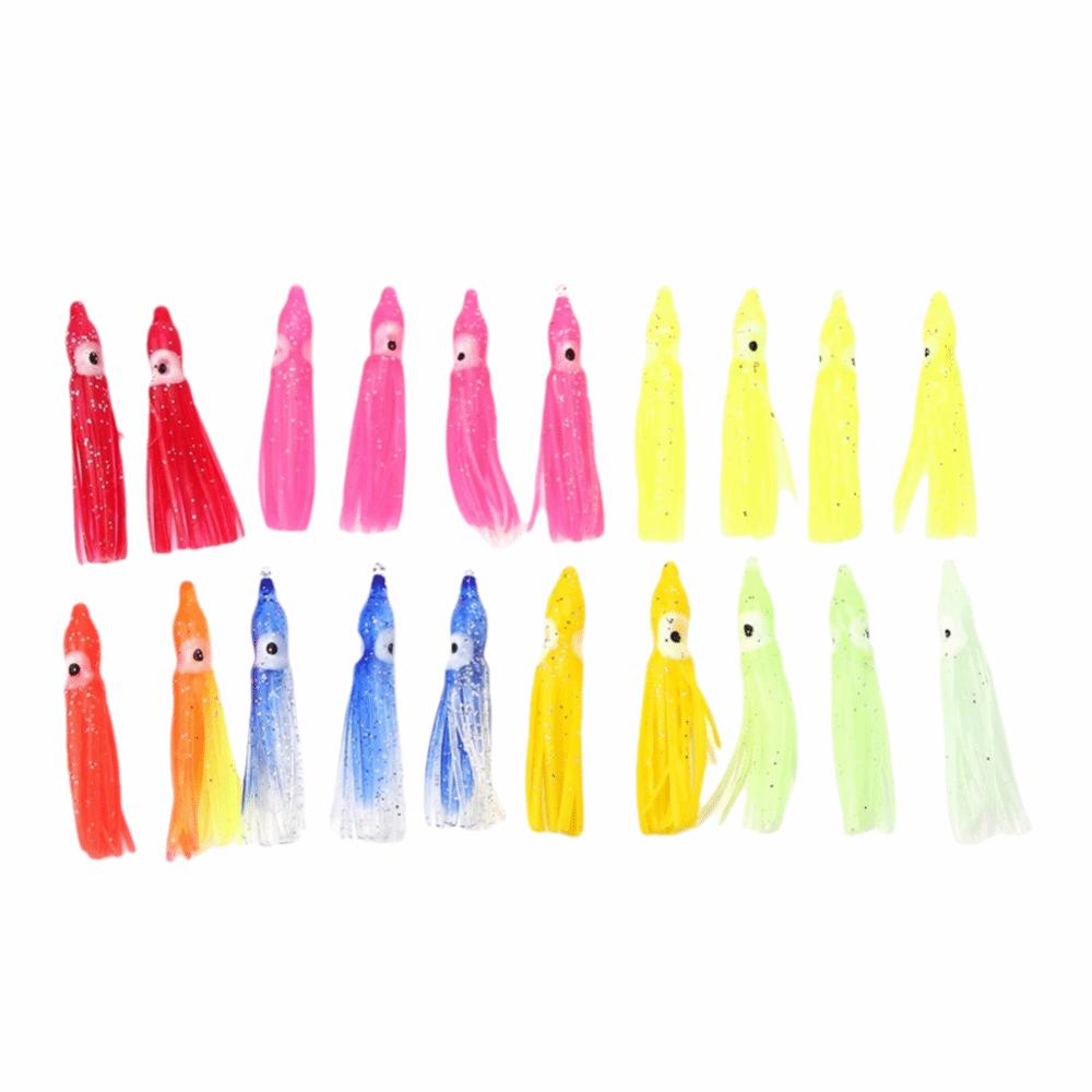 50PCS Durable Mixed Color Squid Skirt Bait Soft Multiple Sizes Saltwater Fishing Lures Lightweight Sea Fishing Lures Sea Fishing