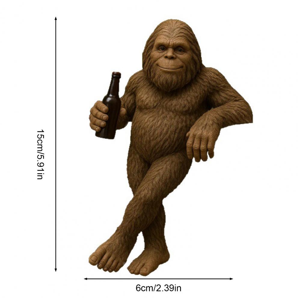 Drinking Ornament Resin Figurine Sasquatch Wine Lover Figurine Resin Statue for Home Office Decor Wild Man Sculpture Desktop