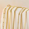 Cazador Paperclip Beads Box Snake Chain Necklace for Women Real Gold Plated Stainless Steel Necklaces Minimalist Jewelry Gift