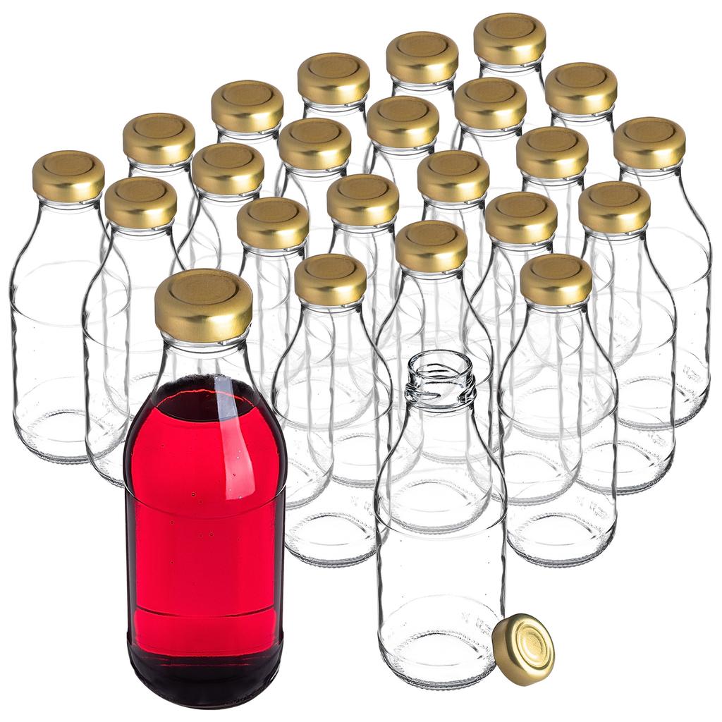 KADAX Glasflasche Saft 330ml Mit Schraubverschluss Für Saft Flaschen Für Säfte Liköre