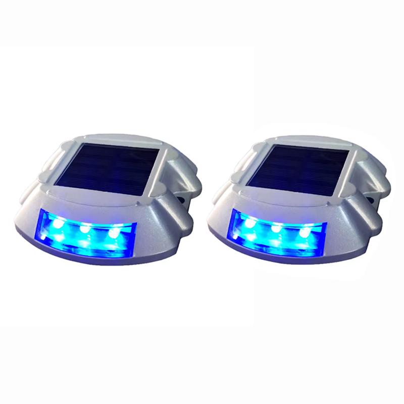LED Road Stud Traffic Safety Warning Light Solar Power Indicator Light Flashing Signs for Roadway Safety Red