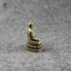 Retro Brass Buddha Sakyamuni Statue Small Portable Pocket Sitting Buddha Sculpture Home Decor Office Desk Decorations Ornaments