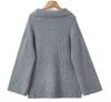 European and American Street Style Women's Loose Lapel High Waist Trousers and Knit Sweater Set