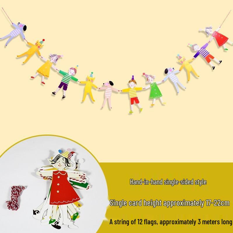Colorful Cartoon Bunting for School, Birthday, or Kindergarten Décor