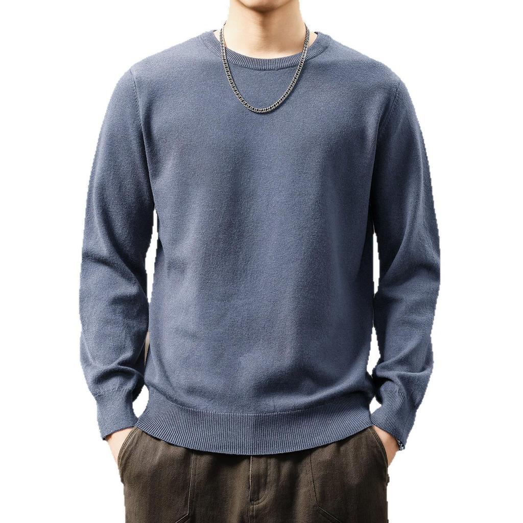 Pull en Maille Douce Couleur Unie Haut de Gamme pour Homme - Hiver Décontracté Col Rond