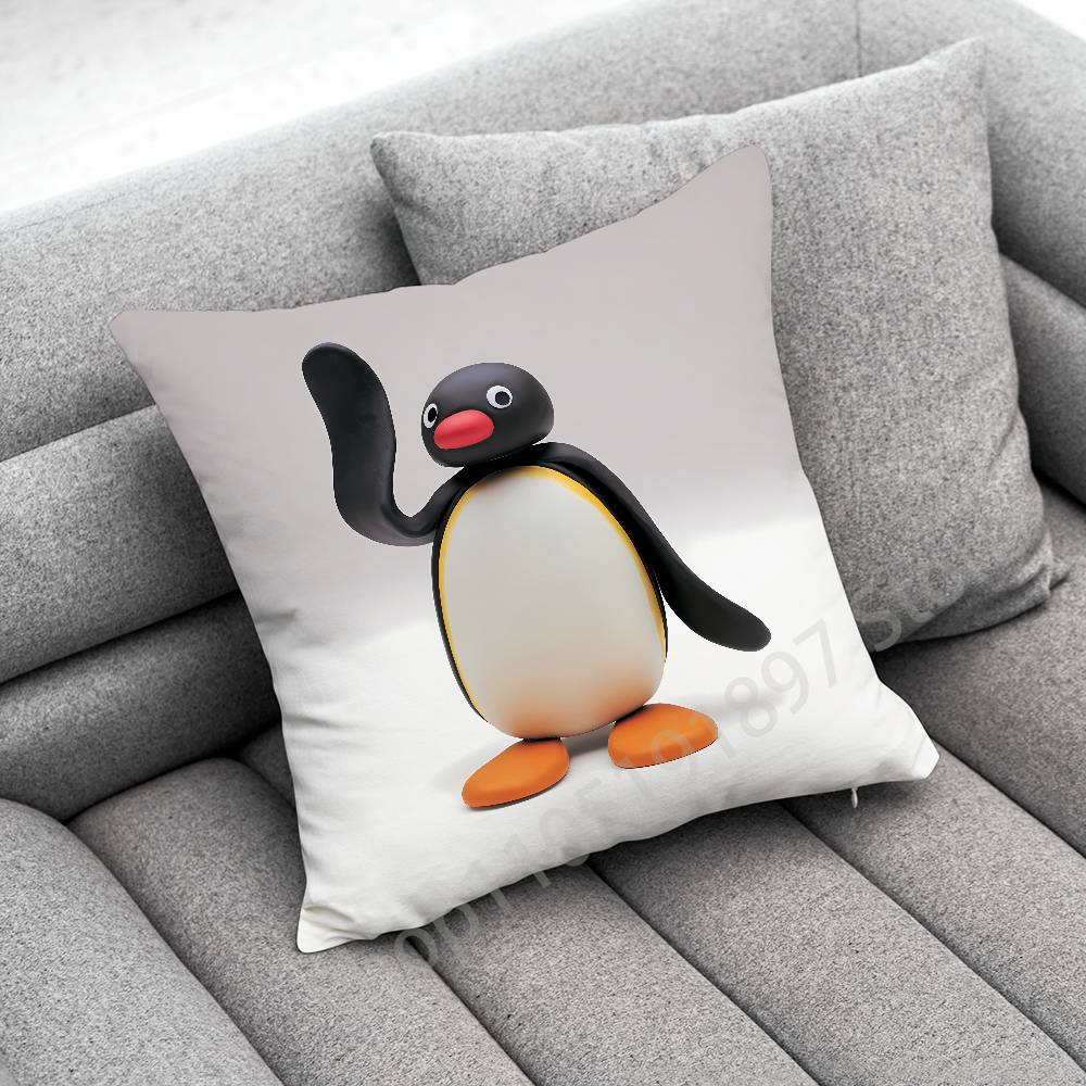 

Penguin P-Pingu Funny Throw Pillow Case For 50x50cm 40x40cm 55x55cm 45x45cm 30x30cm Square Bedroom Pillowcase Cover 50cmx50cm