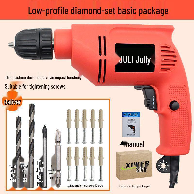 

Electric Handheld Drill Power Tool Set for Home - Plug-in Hammer Drill Machine