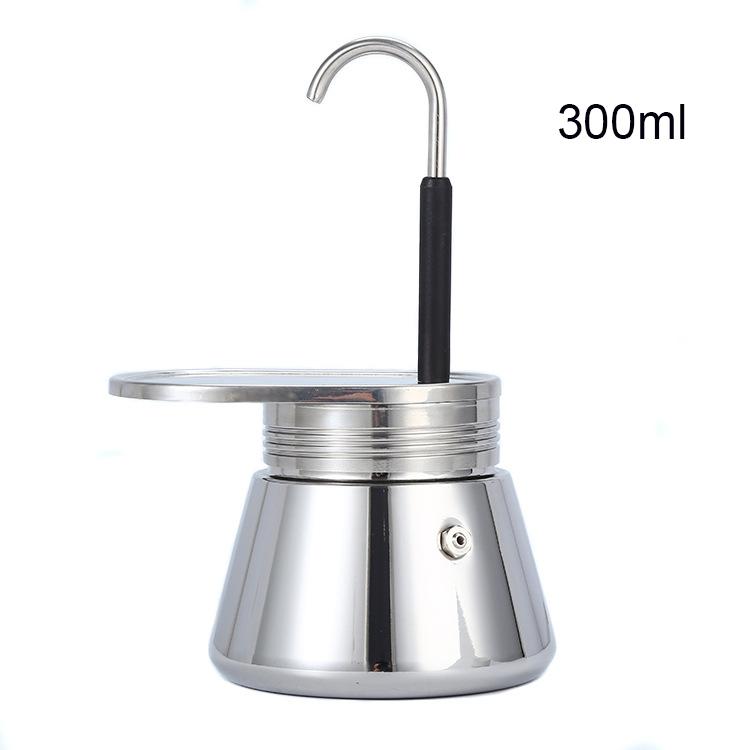 Moka Pot Double Tube 304 Stainless Steel Coffee Pot Italian Coffee Pot Espresso Mini Hand Pour Coffee Appliance Pot Kitchen Tool