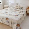 Cartoon Space Bear Rocket Pattern Summer Quilt Skin-friendly Comfortable Air Conditioning Quilted Quilt for Kids Boys Girls
