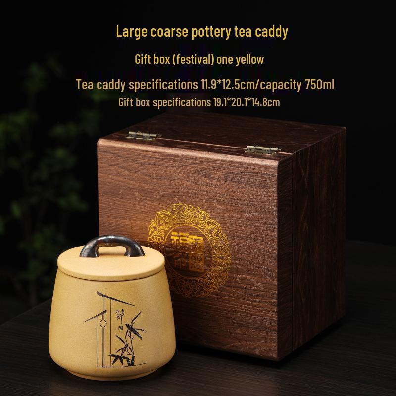 Retro Coarse Pottery Tea Caddy