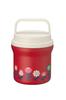 Tenma Vacuum Insulated Lunch Flower 10cm Diameter X Opening Diameter X 15cm Height Dishwasher-Safe Jar, Portable, Red, 8.1cm