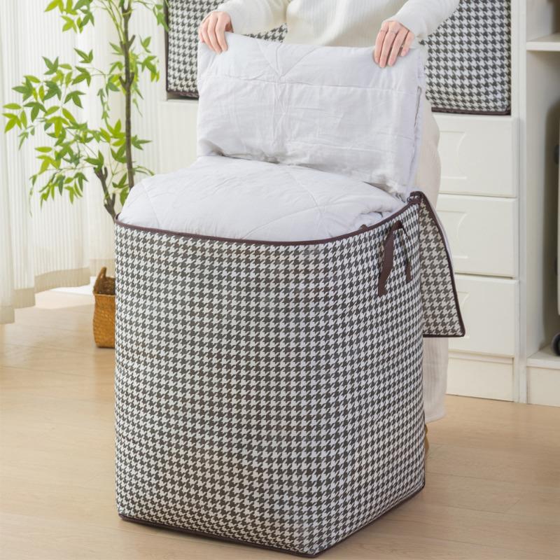 Borsa per Trapunta a Griglia Mille Uccelli Grande Capacità Sacca Antipolvere per Trapunta Borsa Portaoggetti per Vestiti Cesto Portaoggetti Portatile per Imballaggio Trasloco