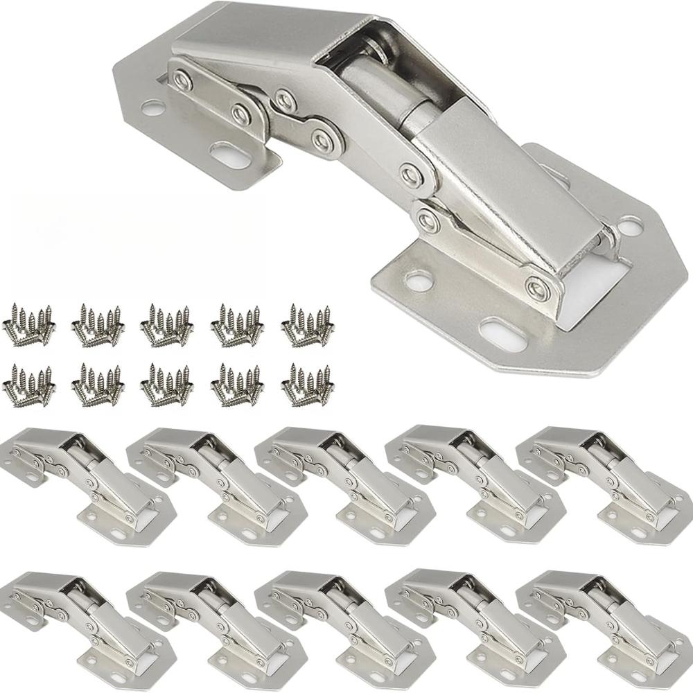 1/10PCS Hidden Hinges for Cabinet Doors Frameless Cabinet Hinge Concealed Surface Mount Cabinet Holefree Folding Hinges 3 4 Inch
