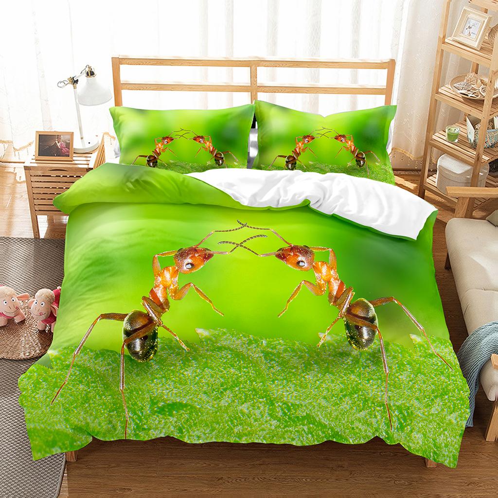 Ant Duvet Cover Set Lightweight Soft Polyester Comforter Cover for Kids Animals Lover Bedding Set with Pillowcase Quilt Cover