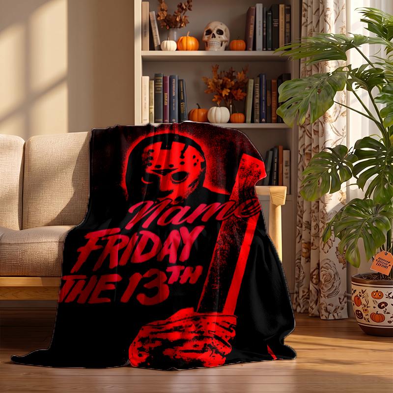 Friday the 13th Custom Flannel Blankets Soft Warm Cozy Throws for Home Decor Holiday Gifts