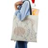 Borsetta da donna in lino con stampa artistica, borse regalo da viaggio casual da spiaggia