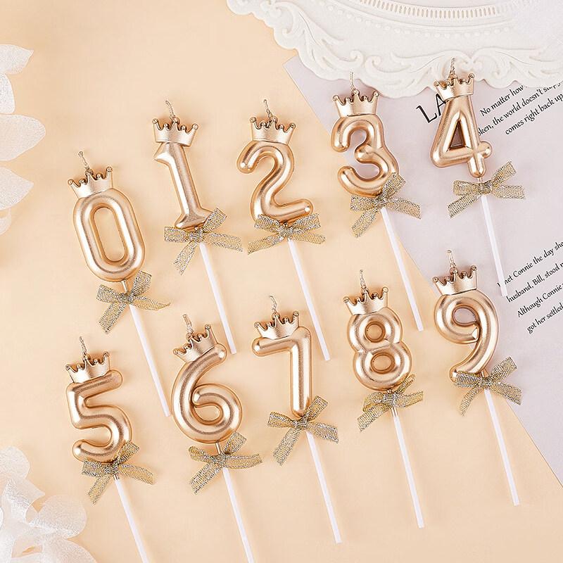 LIEI Bowknot Number Birthday Cake Topper