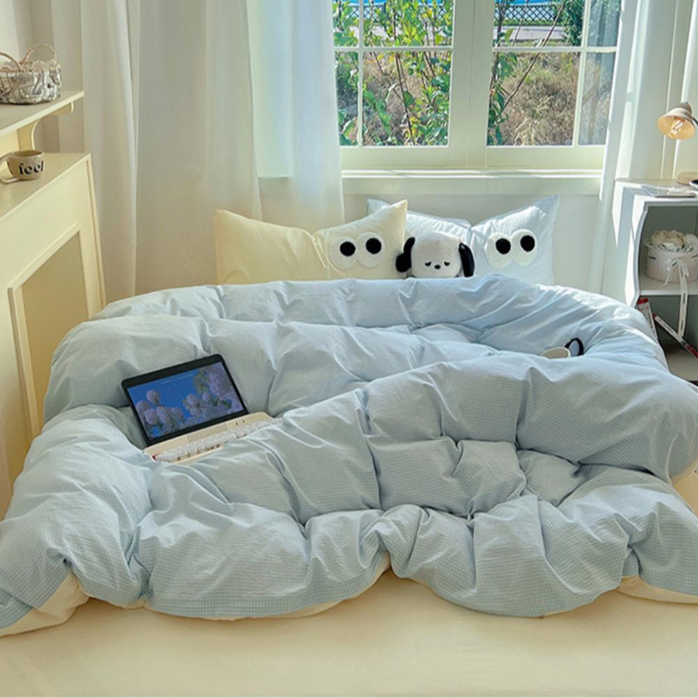 Cotone Lavato Set Letto Quattro Pezzi Vento Mix and Match Lenzuolo Copripiumino Kit Letto Tre Pezzi per Dormitorio