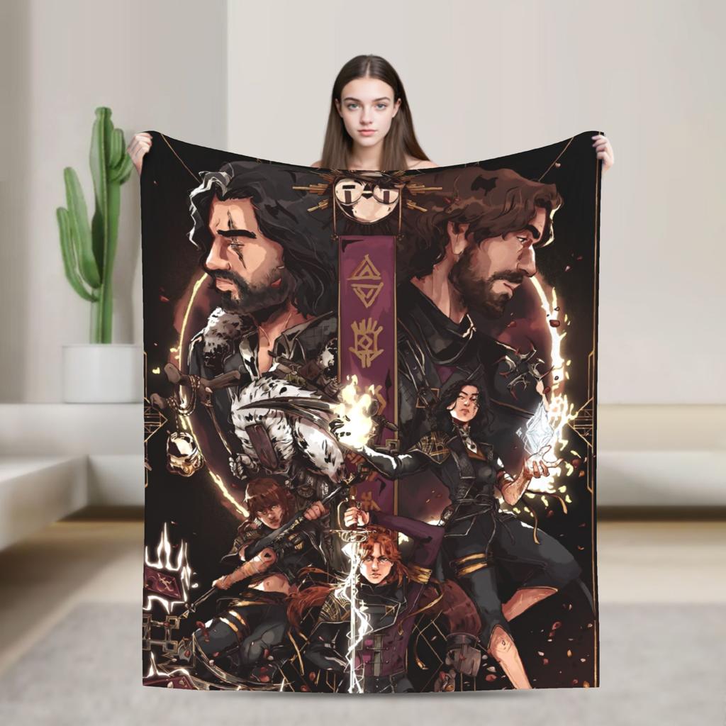 Clair Obscur Expedition 33 Gustave Flannel Throw Fashion Blankets Video Game for Couch Knitted Fashion Blanket Travel Warm Portable Quilt