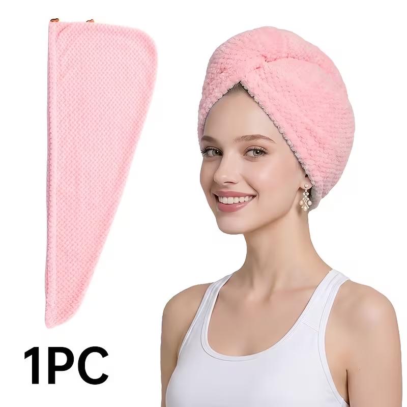 Microfiber Hair Towel Wrap Soft Quick Dry Hair Drying Cap Anti Frizz Hair Turban Bathroom Accessory