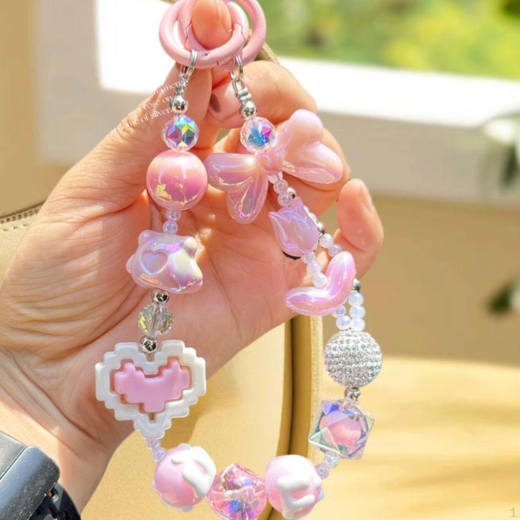 Beaded Keychain Backpack Decoration Women Hanging Ornament Keyring Birthday Gift