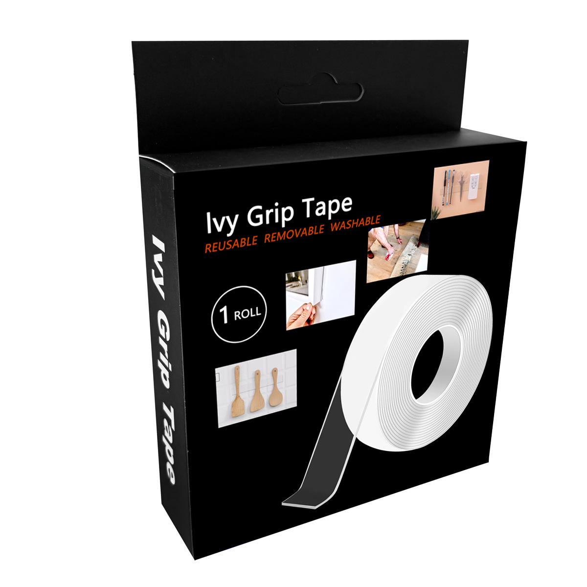 Transparent Nano Adhesive Double-Sided Acrylic Tape - Washable & Traceless for Office, Home, or Car Use.