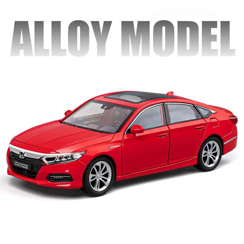 1:24 HONDA  Accord Alloy Car Model Diecasts & Toy Vehicles Metal Car Model High Simulation Sound Light Collection Kids Gifts
