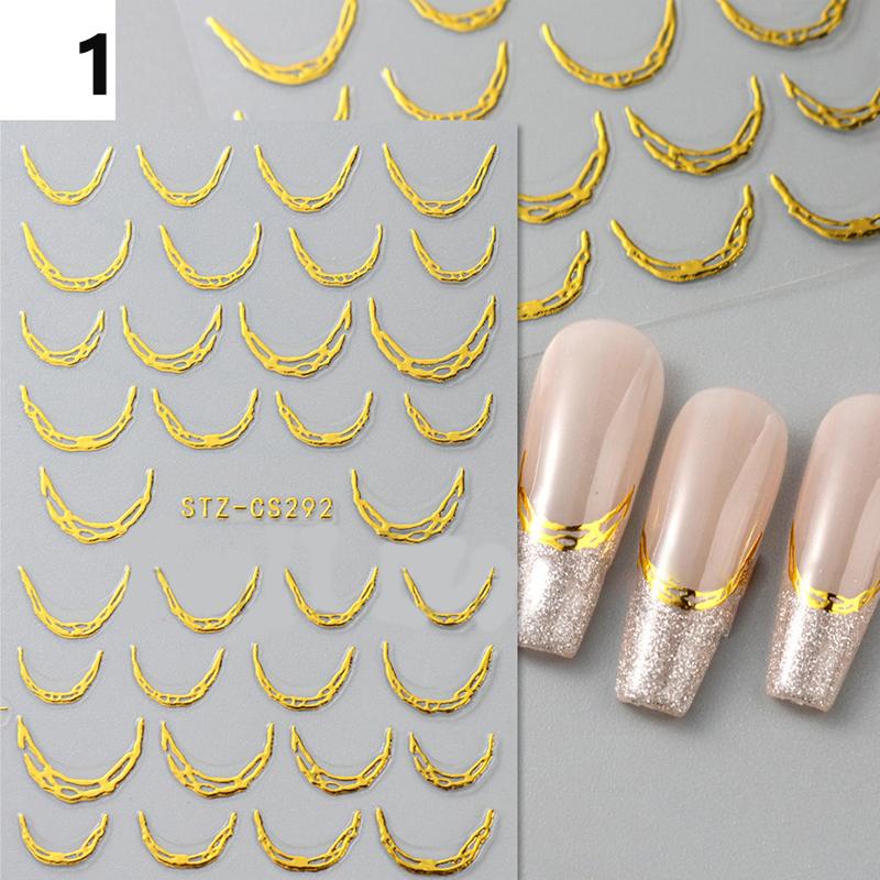 Металлические серебристые полоски для маникюра, металлические хромированные полоски, лоза, пламя, самоклеящиеся наклейки, лента, завитки, французские слайдеры, декор, фольга 1