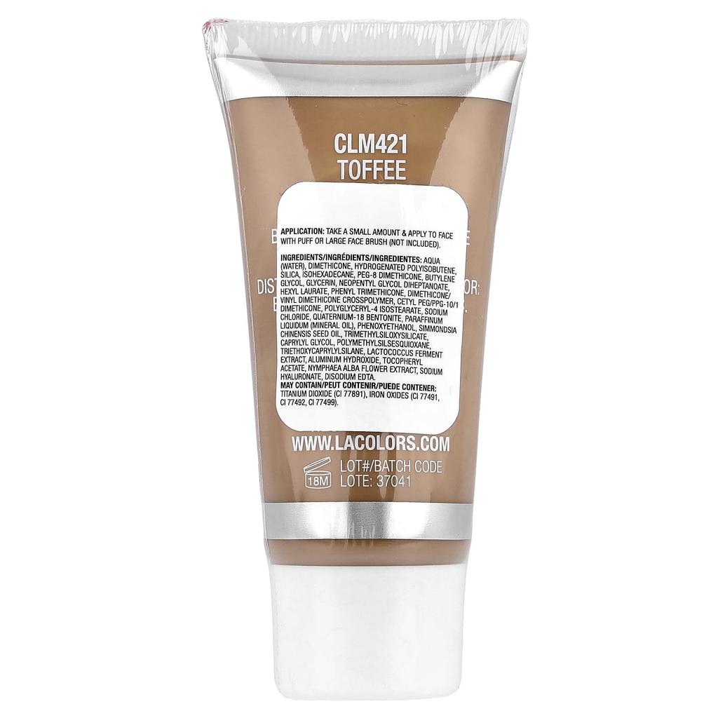 L.A. Colors, Natural Skin Tint, CLM421 Toffee, 30ml (1fl oz)