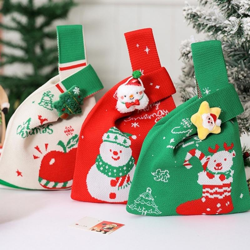 Festival Santa Druckstoff Geschenksäcke Stilvolle Waschbare Weihnachtsstrumpf Füllung Für Büro Zuhause Schule Veranstaltung Und Familienfeiern