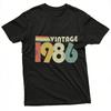 Vintage 1986 Print T-Shirt Lässig Rundhals Kurzarm Baumwolle Oberteile Retro 80er Jahre Stil Grafik-T-Shirt Streetwear Kleidung