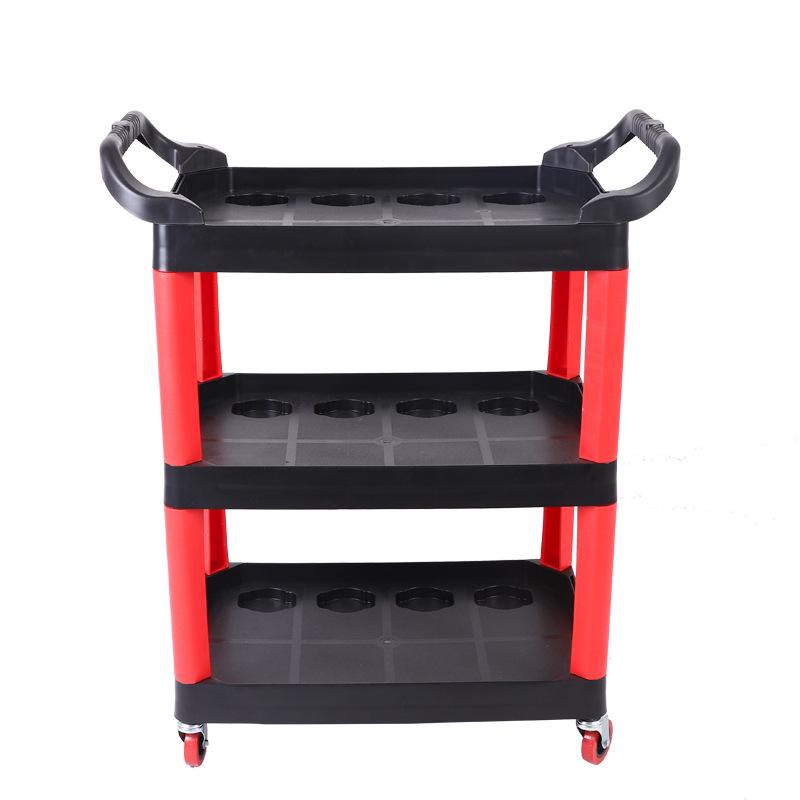 Portable Three-Layer Car Wash Tool Storage Trolley