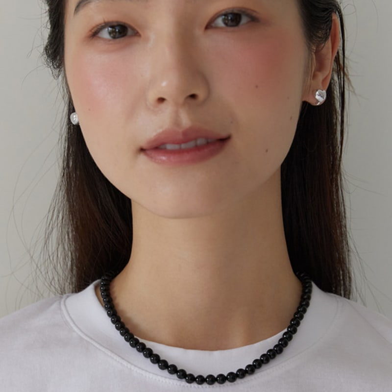 Tatiana (925 Silver) Star Toggle 6mm Onyx Necklace NZ2104