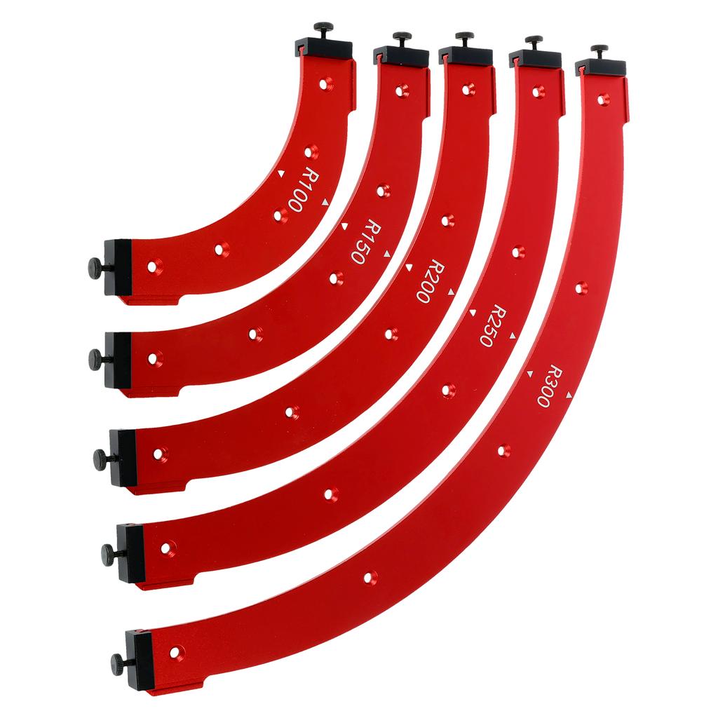 5Pcs Round Corner Radius Templates 5 Size Cutting Auxiliary Aluminum Alloy Corner Trimming Mould Precise for Furniture Woodwork