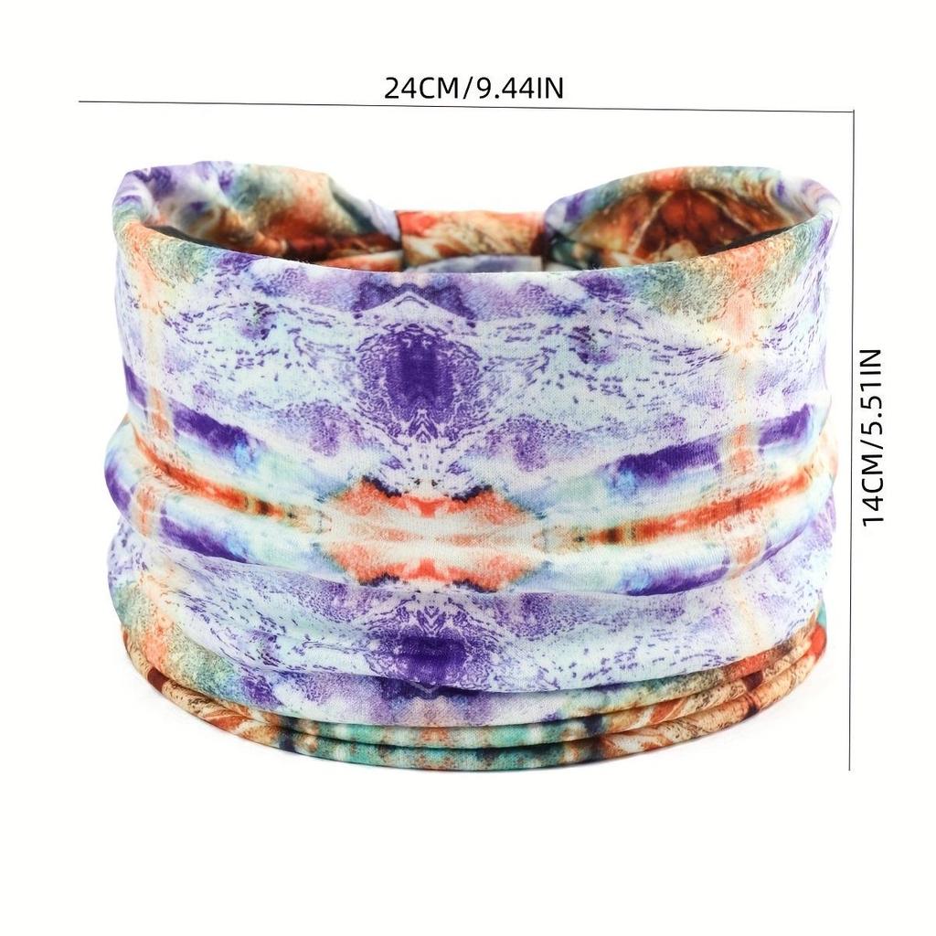 Women's Bohemian Cashew Yoga Headband - Sweat-Absorbing, Elastic Cotton Hair Accessory