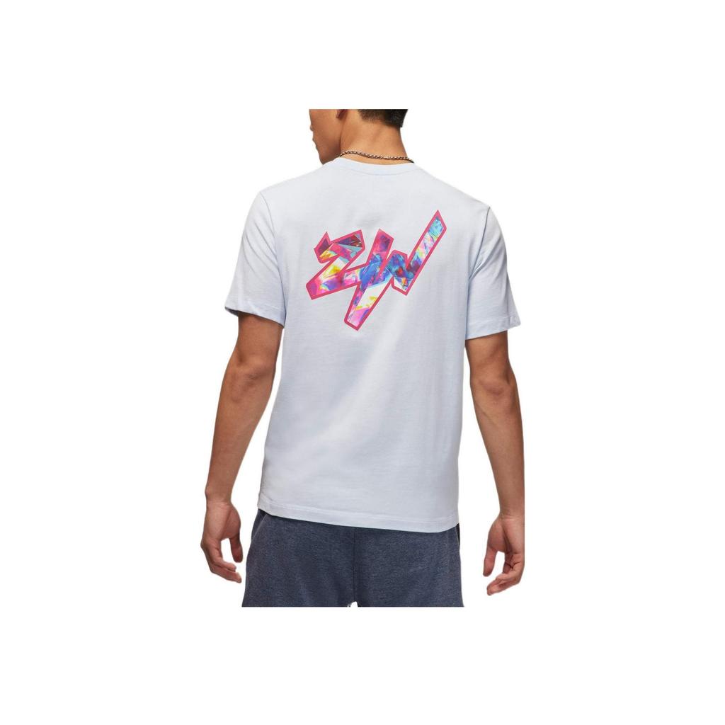 Jordan X Zion Collaboration American Vintage Letter Print Crew Neck Short Sleeve T-Shirt Men Tops White DR2125-453