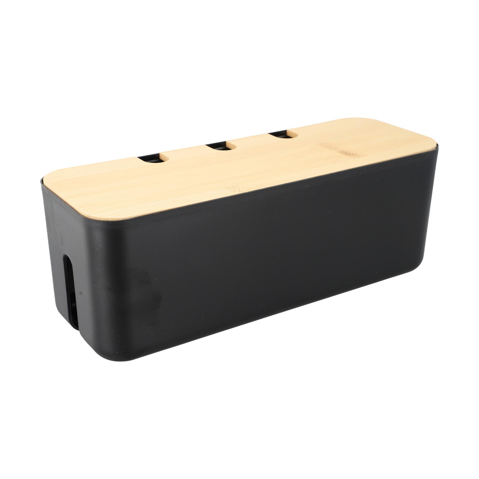 

Clutter Management Data Cable Management Office Setup Tidy Workspace Solution Wooden Cover Design For Power Strips чорний