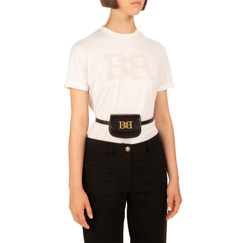 Bally Emblem Series Metal Logo Classic Vintage Leather Waist Bag Clutch Shoulder Crossbody Mini Women Bags Black 6300058