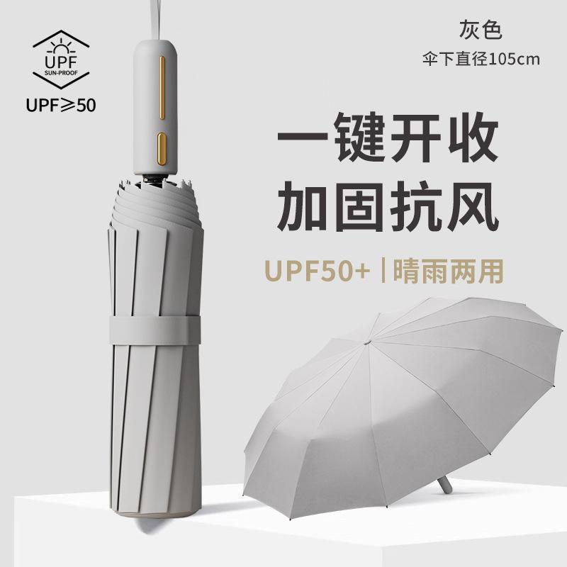 96 bone automatic umbrella enlarged thickened parasol sun umbrella sunscreen UV protection female folding anti-storm male
