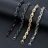 Punk Heavy Horseshoe Link Chain Bracelets for Men Vintage Oxidized Clip Chain Wristband Chunky Jewelry